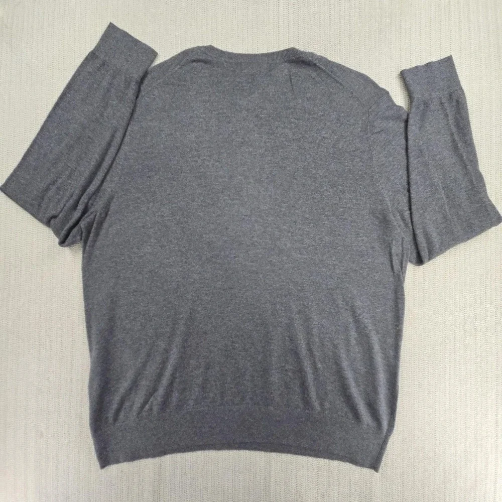 Banana‎ Republic Sweater Mens 2XL Gray V Neck Luxe Knit Pullover Lightweight